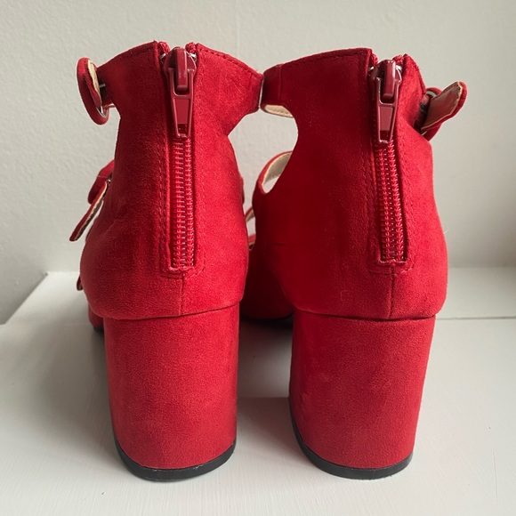 MIX no. 6 deima women’s sz 6 red block heel - Picture 3 of 4